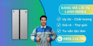bảng mã lỗi tủ lạnh Midea