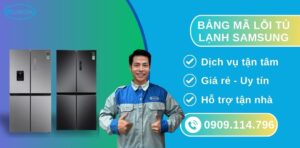 bảng mã lỗi tủ lạnh Samsung