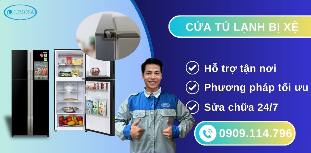 cửa tủ lạnh bị lệch