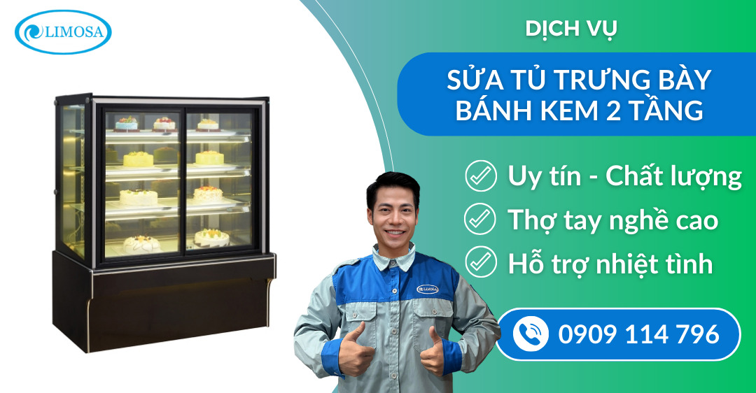 Sửa tủ trưng bày bánh kem 2 tầng suatulanhlimosa